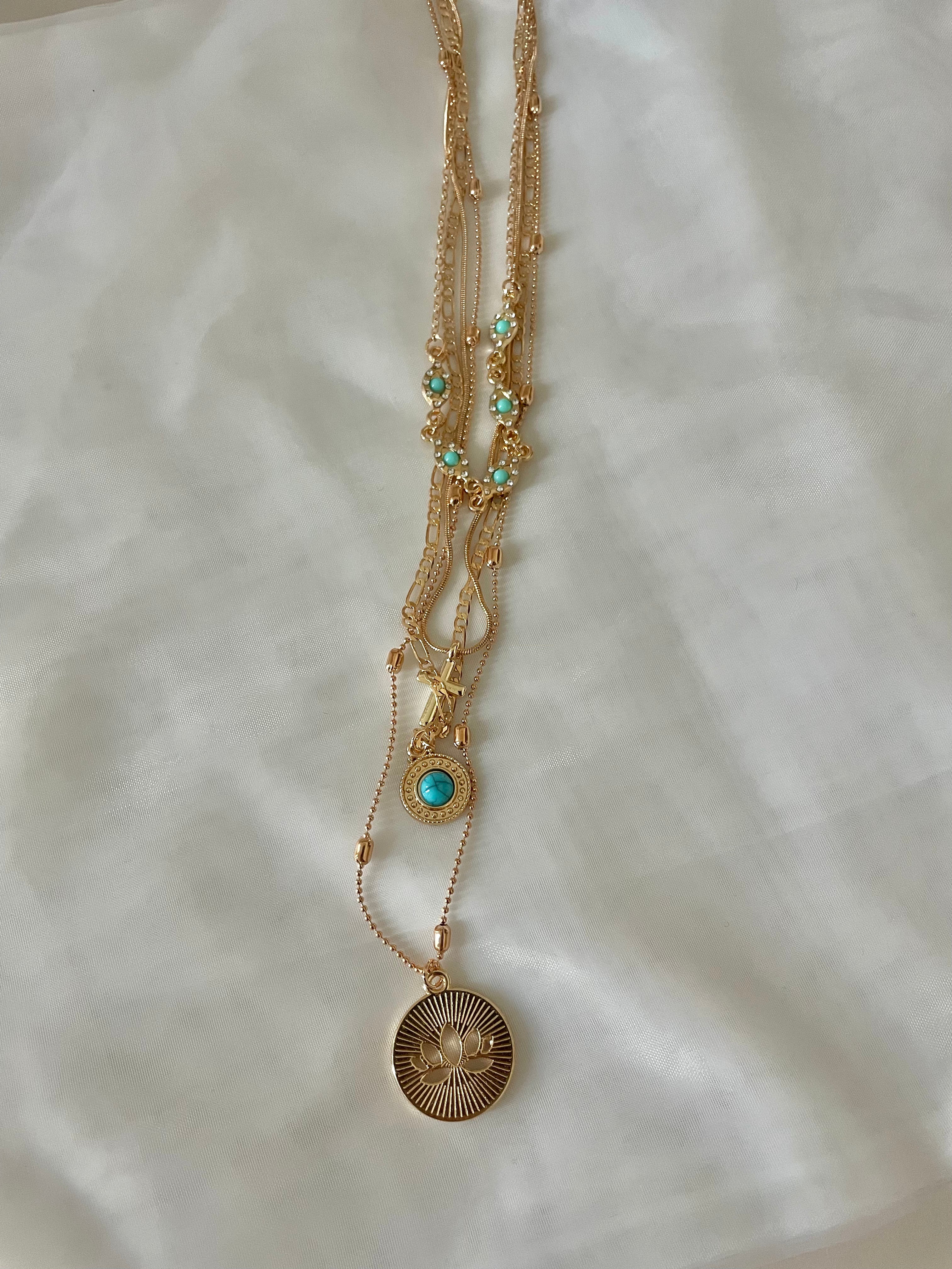 Celestial turquoise layered necklace