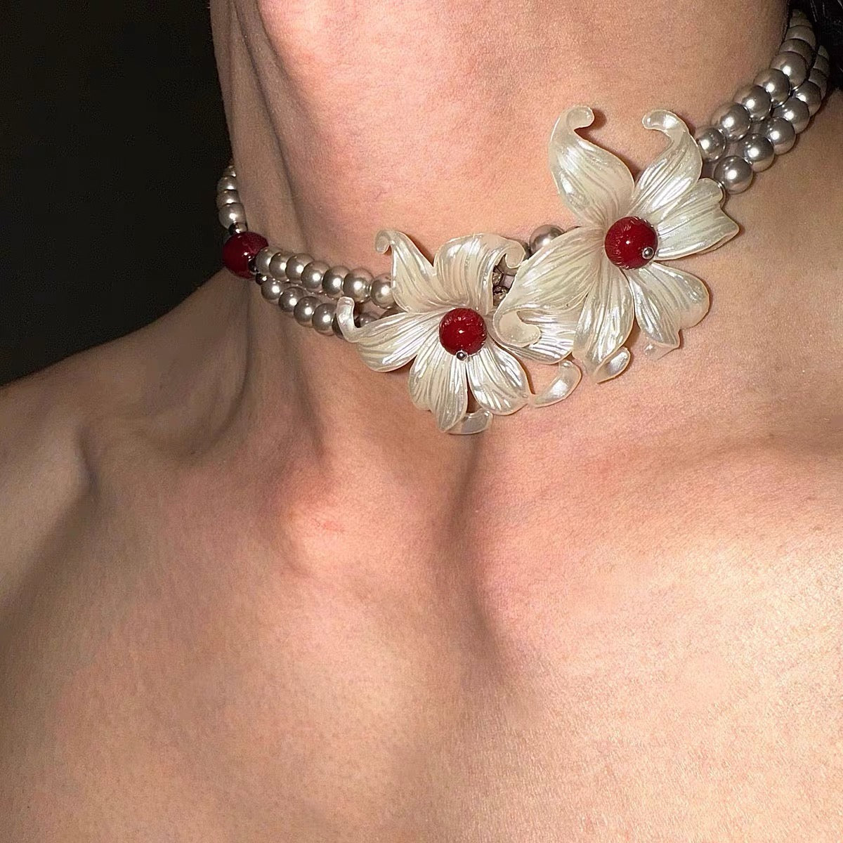 Ruby Blossom Necklace